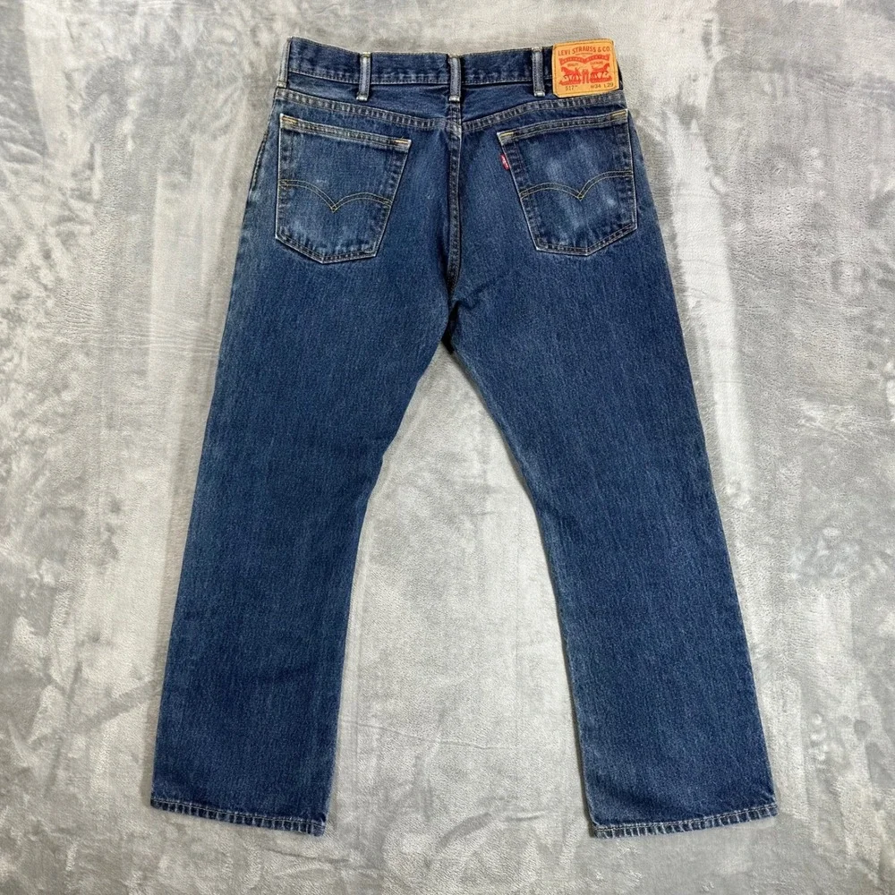 Levi's 517 Bootcut Jeans Men's Size 34x29 Dark Wash Blue Denim Pants
